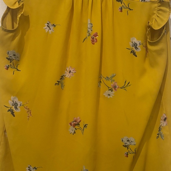 LOFT Deep Yellow Ruffled Sleeveless Blouse in size XS
Great Condition! - Picture 9 of 12
